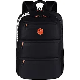 superbak Epic 30L Large Water Resistant Faux Leather Anti-Theft Laptop Backpack/Backpack/Office Bag For Men/Women (Black-Orange)-picture-13