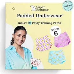 SuperBottoms Padded Underwear™ | For Potty Training & Mess-Free Diaper-Free time | Prevents Pee Puddles | 3 layers of Premium Cotton Padding (No sponge) | (Bummy World, Size: 0, Pack of 6)-picture-20