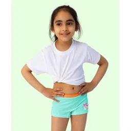 SuperBottoms Bamboo Knit Baby Bunny Designed Boy Shorts With Funky Tattoo - Green-picture-39