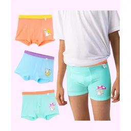 SuperBottoms Bamboo Knit Pack Of 3 Baby Bunny Designed Boxers - Orange Green & Blue-picture-15