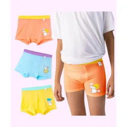SuperBottoms Bamboo Knit Pack Of 3 Baby Bunny Designed Boxers - Yellow Orange & Blue-picture-20