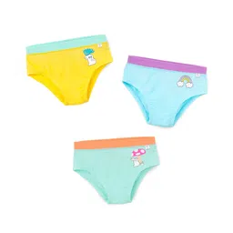 SuperBottoms Bamboo Knit Pack Of 3 Bunnies & Rainbow Printed Panties - Green Yellow & Blue-picture-20