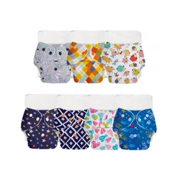 SuperBottoms BASIC Reusable Cloth Diaper for Babies 0-3 Years | Freesize Adjustable, Washable and Reusable Cloth Diaper for babies | Shell with insert | Pack of 7-picture-19