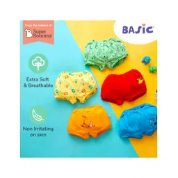 SuperBottoms Cotton Bloomer Solid Pack of 5 and Xtra Hydrating Wipes - Green image 3