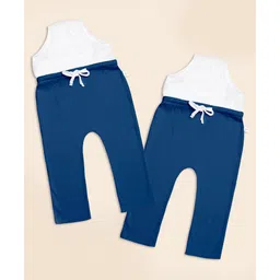 SuperBottoms Cotton Knit Pack Of 2 Solid Diaper Pants - Blue-picture-20