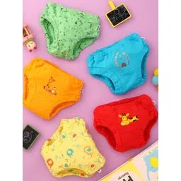 SuperBottoms Kids Pack Of 15 Self Design Leak Proof Cotton Briefs-picture-32