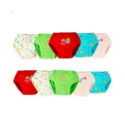 SuperBottoms Pack Of 10 Super Soft 100% Pure Cotton Breathable Briefs - Multi Colour-picture-12