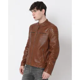 superdry Vintage Racer Leather Jacket image 2