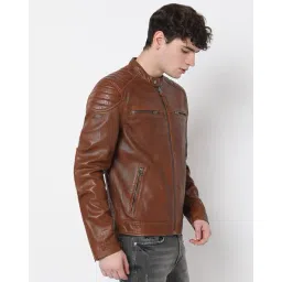 superdry Vintage Racer Leather Jacket image 3