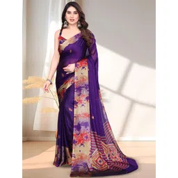 SUPERLAXMI Floral Pure Chiffon Saree-picture-41