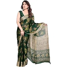 superlaxmi Women's Chiffon Floral Printed Saree with Blouse Piece-picture-16