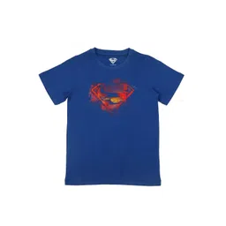 Superman Boys Blue Superman Printed Pure Cotton T-shirt-picture-15