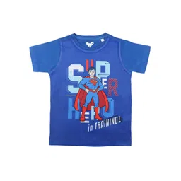 Superman Boys Blue Superman Printed Round Neck T-shirt-picture-32