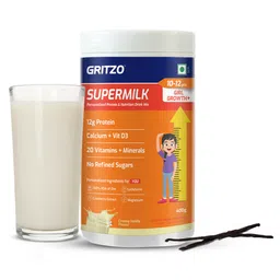 Supermilk Gritzo Growth+(Formerly Height+) for Girl 10 to 12 years, 400 g Creamy Vanilla-picture-19