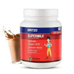 Supermilk Gritzo Overall Growth for Boy 13+ Yrs Protein & Nutrition Drink Mix,  1 kg  Double Chocolate -picture-24