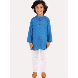 Superminis Boys Blue Regular Pure Cotton Kurta with Pyjamas-picture-29