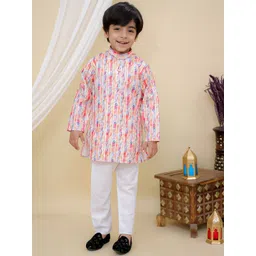 Superminis Boys Embroidered Regular Gotta Patti Pure Cotton Kurta with Pyjamas-picture-34