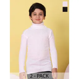 Superminis Boys Pack Of 2 Ribbed Woollen Long Sleeves High Neck Pullover-picture-20