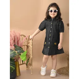 Superminis Floral Denim Shirt Dress-picture-47