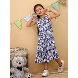 Superminis Floral Print Sleeveless Fit & Flare Dress-picture-38