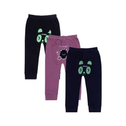 Superminis Kids Pack of 3 Multicolored Printed Cotton Lounge Joggers-picture-41