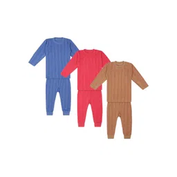 Superminis Kids Pack Of 3 Solid Cotton Thermal Set-picture-39