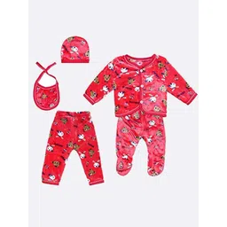 Superminis Kids Red & White  Set of 5 Printed Shirt with Pyjamas-picture-42