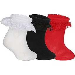 supersox Ankle Length Frill Socks for Babies, Made with Breathable, Anti Odour & Moisture Absorbent Combed Cotton, Ideal For All Day Wear (Pack Of 3)-picture-17