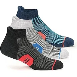 supersox Value Pack of 3 Ankle Socks for Men Women - Athletic Low Cut Moisture Wicking Cotton Cushioned for Gym & Running Sports - Multicolored-picture-26