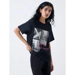 Superstar by Westside Black Cityscape-Inspired Cotton T-Shirt-picture-19