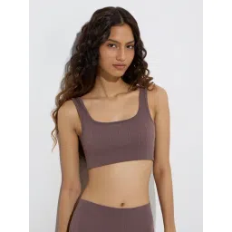 Superstar by Westside Brown Textured Seam-Free Padded Bra-picture-25