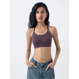 Superstar by Westside Purple Criss-Cross Detailed Padded Bralette-picture-35