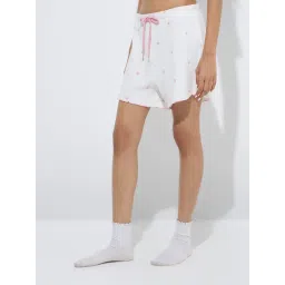 Superstar by Westside White Printed High-Rise Cotton-Blend Shorts-picture-38