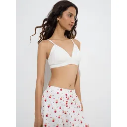 Superstar by Westside White Waffle-Textured Padded Cotton-Blend Bra-picture-23