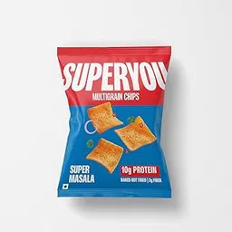 Superyou Multigrain Protein Chips - Super Masala(Pack of 1) | 10g Protein, 3g Fiber, No Added Sugar, No Palm Oil, Baked | 100% Vegetarian | Thinnest, Lightest and Healthiest Protein Snack | 40g-picture-24