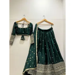 SUPPAR SLEAVE Embroidered Semi-Stitched Lehenga & Blouse With Dupatta-picture-14