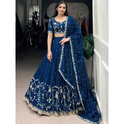 SUPPAR SLEAVE Embroidered Semi-Stitched Lehenga & Unstitched Blouse With Dupatta-picture-13