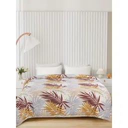 Supreme Home Collective Beige & Brown Cotton Floral AC Room 300 GSM Double Bed Comforter-picture-36