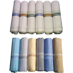 supriya Combo White & Multicolor Men's 41x41Cm Pack of 12 ["Multicolor"] Handkerchief-picture-24