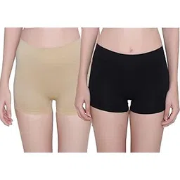 suprmodl Women's Cotton Seamless Boyshorts (Pack of 2) – Mid-Waist Stretch Boxer Briefs for Yoga, Workout & Daily Comfort – Breathable, No Ride-Up Fit-picture-48