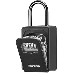 Suptikes Large Key Lock Box with Resettable Combination| Portable Waterproof Wall Mount Lockbox for Outdoor Use | Secure Key Storage Safe for Home, Office, Door Handle (Pure Black, 2Pack)-picture-12