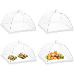 supvox 4 Pack Food Cover Tents Reusable and Collapsible Screen Net Protectors 15 inch Lid-picture-24