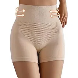 surat dream Women's Tummy Tucker High Waist Shapewear with Anti Rolling Strip Panties (Free-Size) (Waist Size Fits : 28 to 38 Inch) (Skin)-picture-44