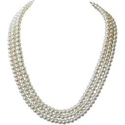 suratdiamond JEWELLERY 3 Line White Shell Pearl Necklace - Timeless Grace for the Modern Woman-picture-21