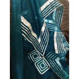 suravi Organza Self Design Dark Blue Women Dupatta-picture-22