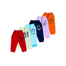 Surfbae Kids Pack Of 6 Printed Cotton Relaxed Fit Mid-Rise Joggers-picture-52