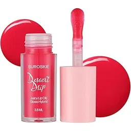 Suroskie Lip Oil Dessert Drip Macaroon Moisture (Pink, 3.5ml) | Avocado & Shea Butter | 2-in-1 formula, Deep Hydrating Gloss Upto 12 hrs | High-Glossy shine & Non-Sticky | Korean Lip Gloss For Women-picture-44