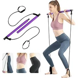 Surplex Bodybuilding Yoga Pilates Stick with Foot Loop, Pilates Bar Kit with Resistance Band, Portable Yoga Pilates Stick Exercise Bar, Ideal for Home Total Body Workout, Gym, Weighlifting-picture-32