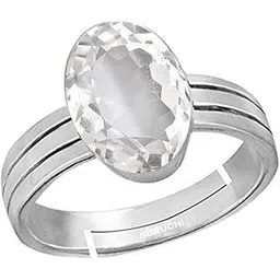 suruchi gems & jewels White Topaz 3.25 Ratti to 10.25 Ratti or 3 Carat to 9.5 Carat Astrological Certified Natural Gemstone bis Hallmark 925 Sterling Silver Adjustable Ring for Men & Women-2-picture-14