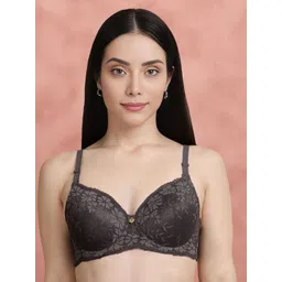 Susie Floral Self Design Underwired Lightly Padded Full Coverage Push-Up Bra-picture-16